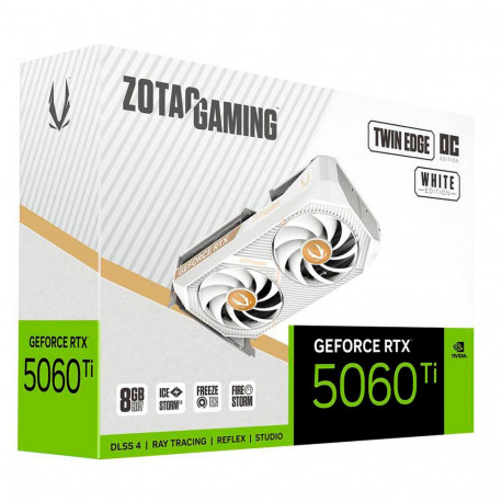 Видеокарта Zotac RTX5060Ti TWIN EDGE OC WHITE ED 8GB GDDR7 128bit 3xDP HDMI 2FAN RTL-7